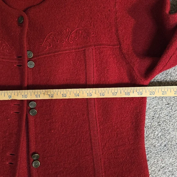 Pendleton Vintage Women's Size Medium 100% Wool Deep Red Sweater Cardigan - Picture 10 of 10
